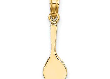 14K Solid Polished 3-D Tennis Racquet Charm, 13.4 x 5.1mm