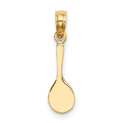 14K Solid Polished 3-D Tennis Racquet Charm, 13.4 x 5.1mm