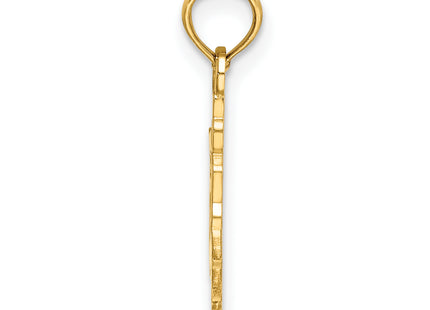 14k Solid Polished Gymnast Charm, 8.9 x 21.4mm