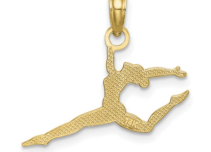 14k Solid Polished Gymnast Charm, 8.9 x 21.4mm