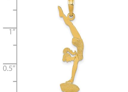14k Solid Polished Gymnast Pendant (Style D1450)