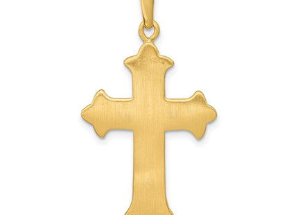 14k Two-tone Fleur De Lis Cross Pendant (Style D1559)