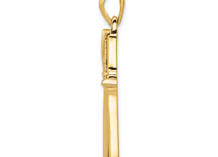 14k Two-tone Fancy Cross Pendant, 35 x 18mm