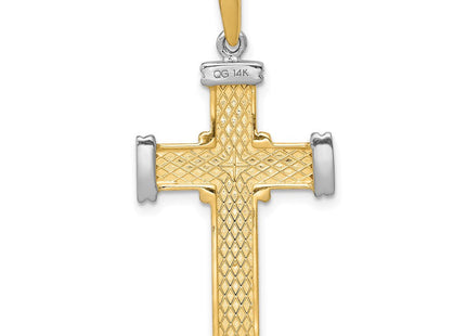 14k Two-tone Fancy Cross Pendant (Style D1574)