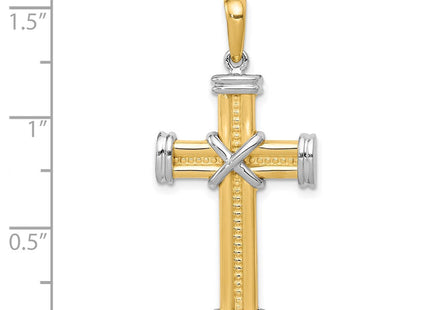 14k Two-tone Fancy Cross Pendant (Style D1574)