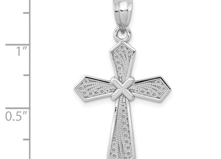 14K white gold cross pendant, another view