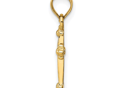 14K gold cross charm, alternate view