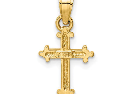 14K gold cross charm, further view