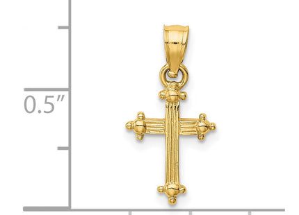 14K gold cross charm, another view
