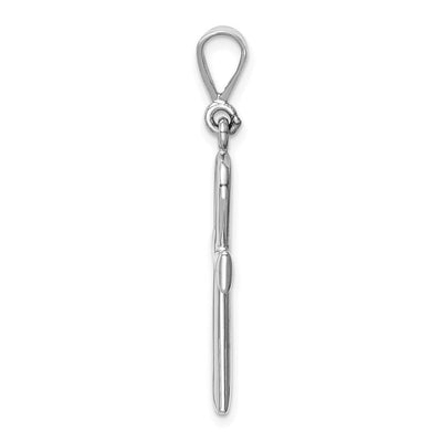 14K White Gold Ankh Cross Pendant, 36 x 15mm