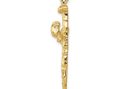 14K gold cross charm, alternate view