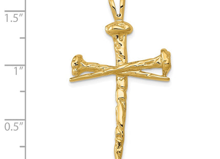 14K gold cross charm, another view