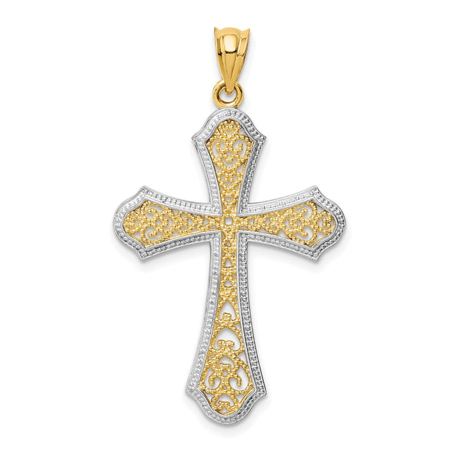 14k Yellow & Rhodium Pendants Style D1645 - Classique Jewelry Inc.