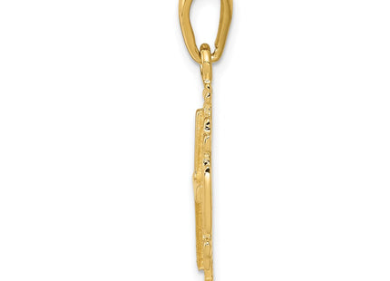 14K gold cross pendant, alternate view