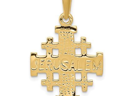 14K gold cross pendant, further view