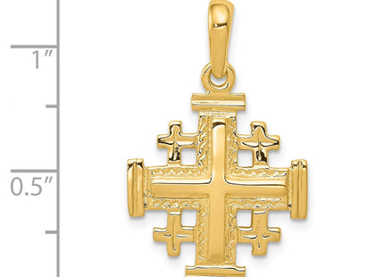 14K gold cross pendant, another view