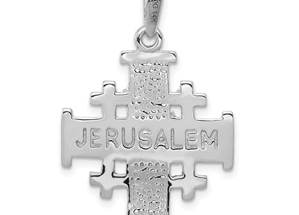 14k White Gold Jerusalem Cross Pendant (Style D1658)