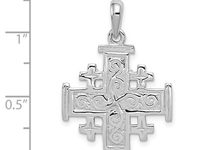 14k White Gold Jerusalem Cross Pendant (Style D1658)