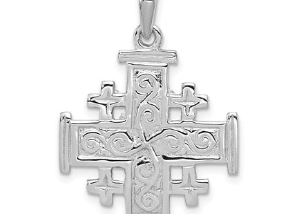 14k White Gold Jerusalem Cross Pendant (Style D1658)