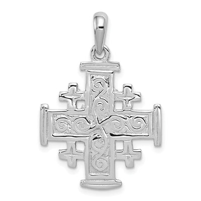 14K white gold cross pendant