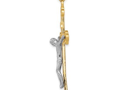 14k Two-tone INRI Crucifix Pendant (Style D1665)