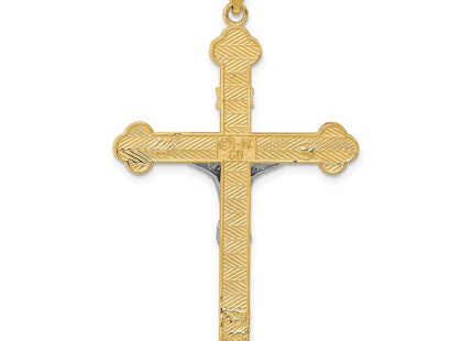14k Two-tone INRI Crucifix Pendant (Style D1665)