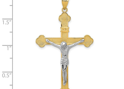 14k Two-tone INRI Crucifix Pendant (Style D1665)
