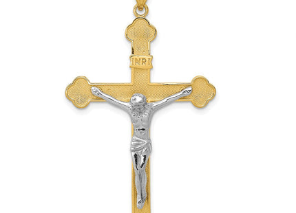 14k Two-tone INRI Crucifix Pendant (Style D1665)