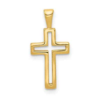 14K gold cross charm
