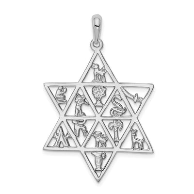 14K white gold star pendant