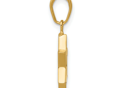 14k Polished Star of David Pendant, 21 x 12mm