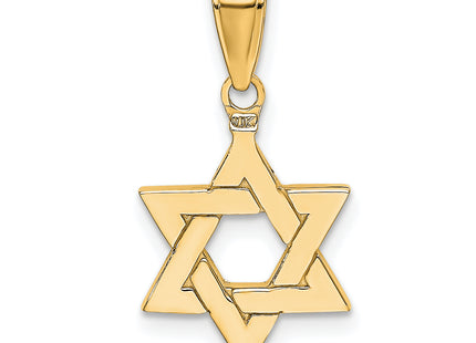 14k Polished Star of David Pendant, 21 x 12mm