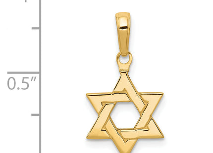 14k Polished Star of David Pendant, 21 x 12mm