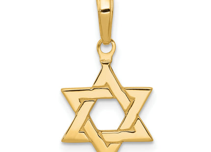 14k Polished Star of David Pendant, 21 x 12mm