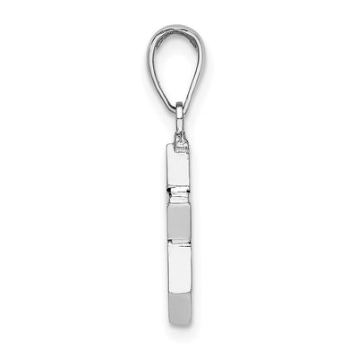 14K White Gold Polished Star of David Pendant