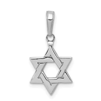 14K white gold star pendant