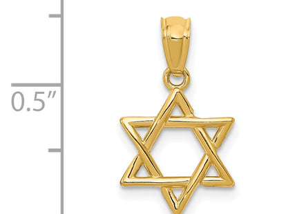 14k Polished Star of David Pendant, 20 x 12mm