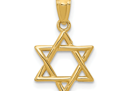 14k Polished Star of David Pendant, 20 x 12mm