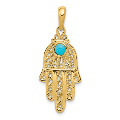 14K gold turquoise pendant