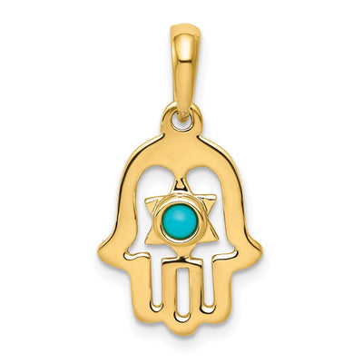 14K gold turquoise pendant