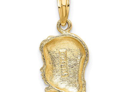 14k Girl Head Charm (Style D1717)