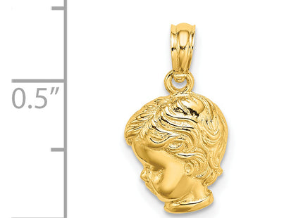 14k Boy Head Charm
