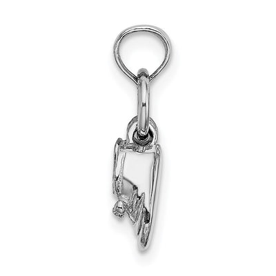 14K 3D Moveable White Gold Baby Shoes Charm