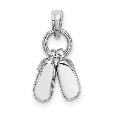 14K 3D Moveable White Gold Baby Shoes Charm