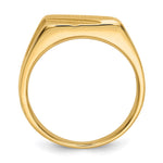 14K 13.0x11.0mm Open Back Diagonal Mens Signet Ring view
