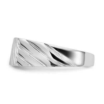 14K White Gold 16.5x7.5mm Open Back Mens Signet Ring
