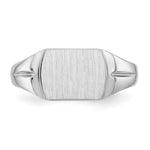 14K White Gold 10.5x8.0mm Closed Back Signet Ring view