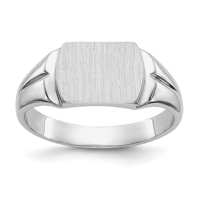 14K white gold signet ring