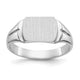 14K White Gold 10.5x8.0mm Closed Back Signet Ring