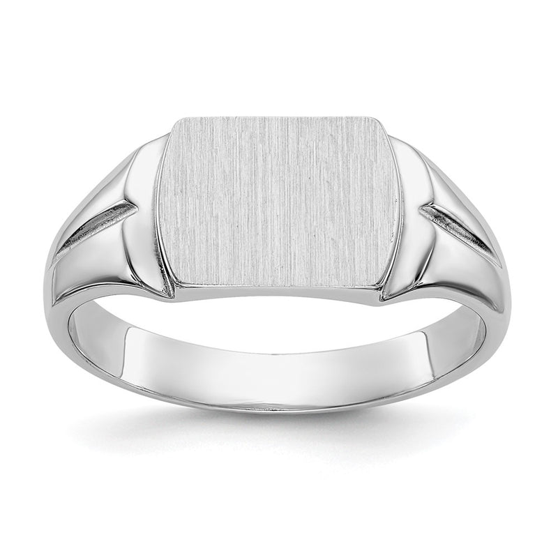 14K white gold signet ring